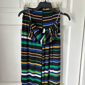 Fashion Nova Black Multicolor Striped Maxi Dress